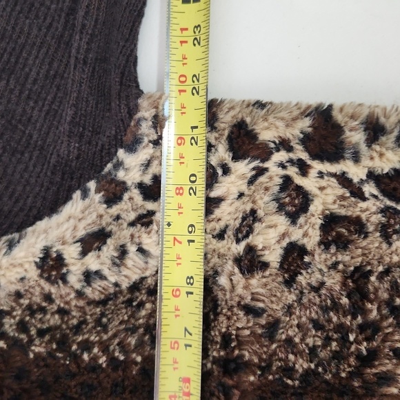 Vintage Dappers & Damons Cardigan Sweater Large Petite Lepoard Black Old Money - Picture 6 of 9